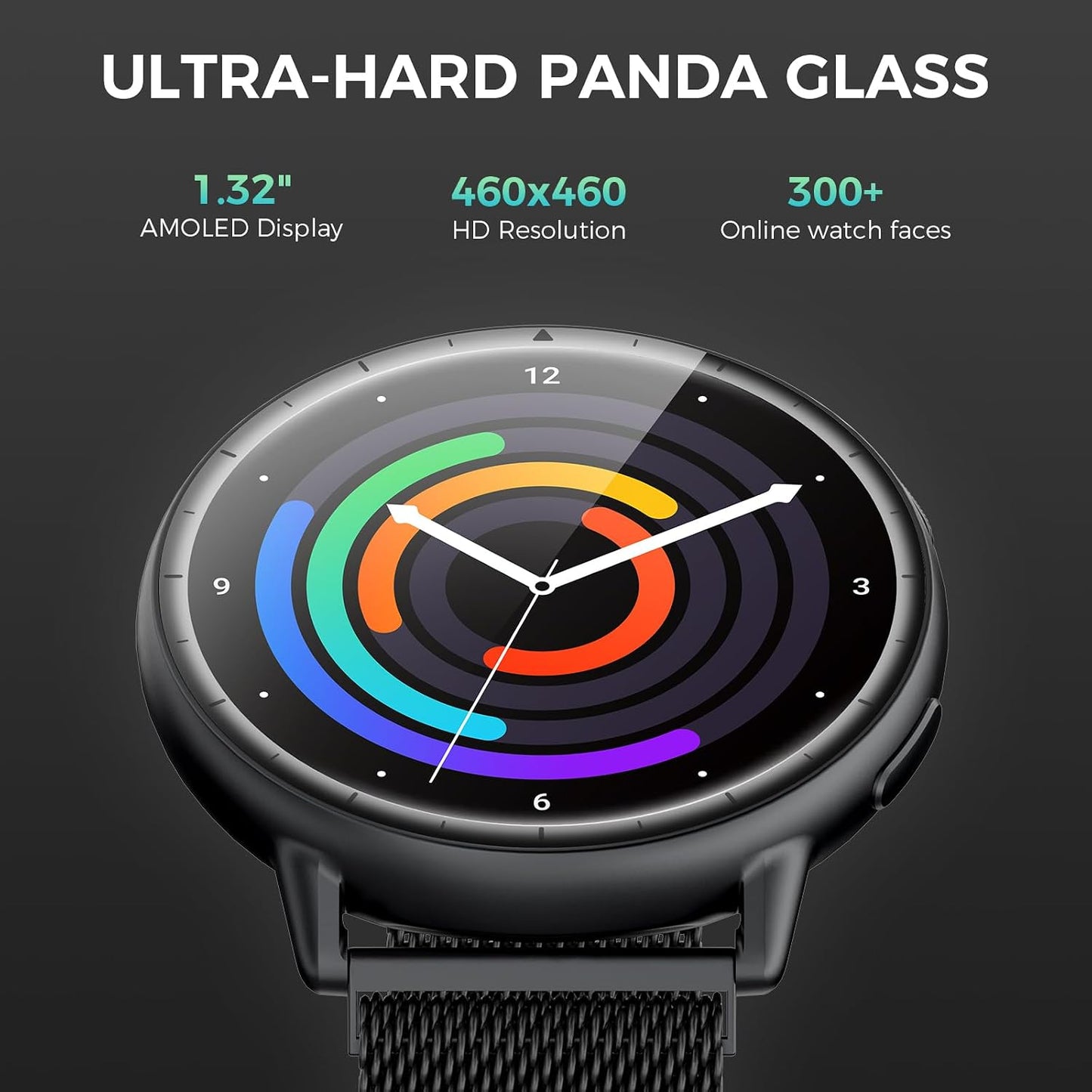 EGQINR GPS Smart Watch – 1.32" AMOLED, Bluetooth Calling, 5ATM, 110+ Sports Modes