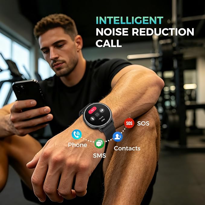EGQINR GPS Smart Watch – 1.32" AMOLED, Bluetooth Calling, 5ATM, 110+ Sports Modes